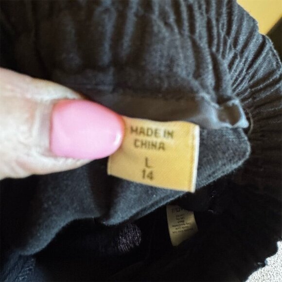 Coldwater Creek Women's Black Linen Pants Size L 14 Elastic Waistband - Picture 6 of 8